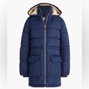 J.Crew Vail Puffer - Small, Like New. Defective pull on interior. Stylish & cozy